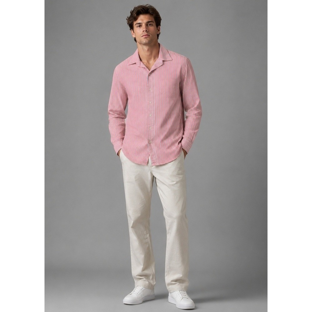 Vintage Polo by Ralph Lauren Shirt Mens 16 34/35 Pink Striped Buttonโ Down